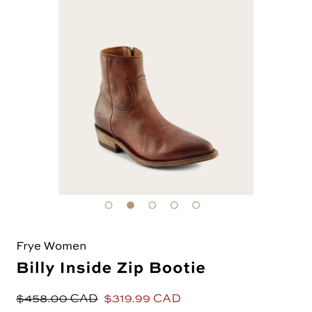 FRYE Billy inside zip booties 
NWT